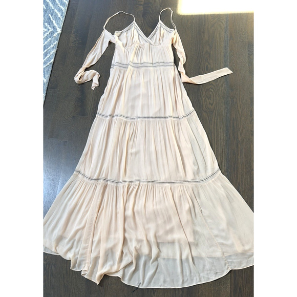 NWOT BA&SH Nude Pink Nadja Maxi Dress Open Back Boho Fairy XS US 4 - Picture 4 of 6